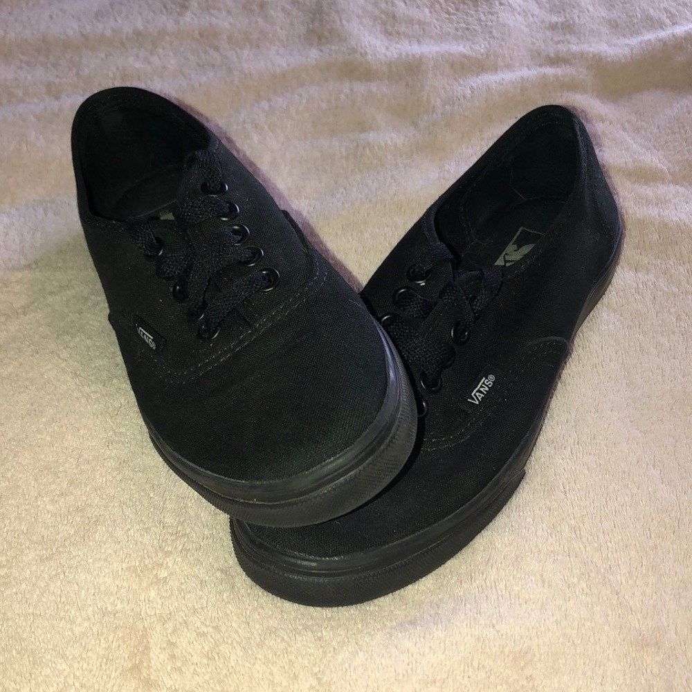All black authentic vans sneakers